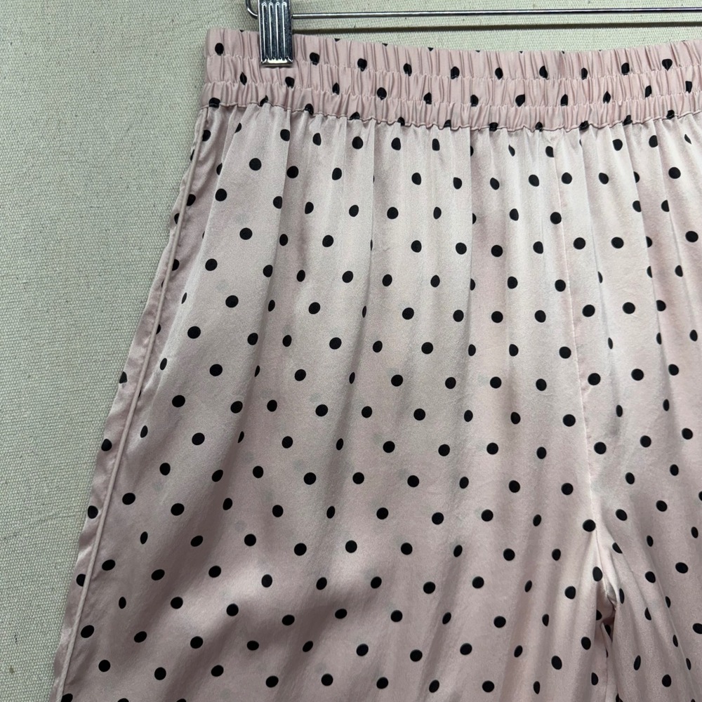 Victoria's Secret Pink Polka Dot 100% Mulberry Silk Pajama Set Top Pants M - Picture 15 of 16